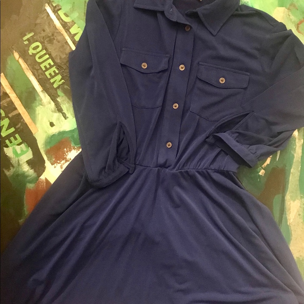 Blue Shirt Dress
